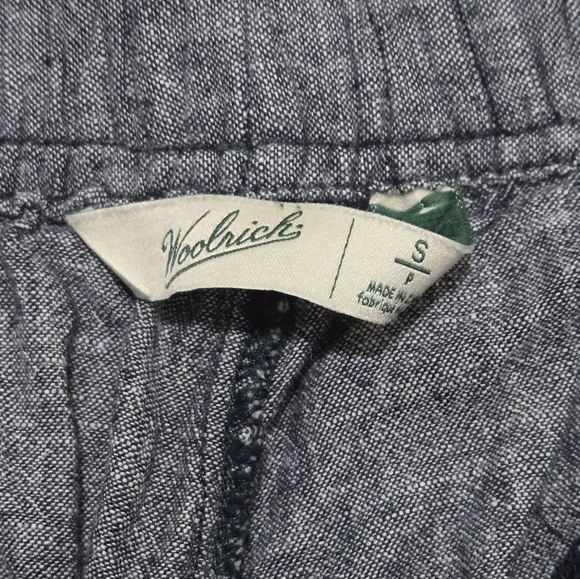 Woolrich Drawstring Shorts Linen Blend Navy Blue Heather Size Small - Picture 8 of 9